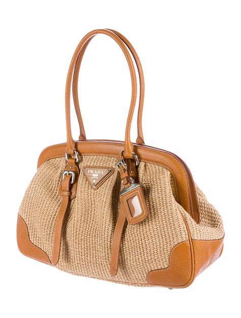 prada leather trimmed straw vogue|new prada handbags.